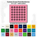 22"x22" Light Pink Custom Printed Imported 100% Cotton Bandanna